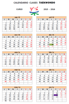 calendario taekwondo 2015